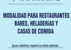 MODALIDAD PARA RESTAURANTES, BARES, HELADERIAS Y CASAS DE COMIDA