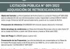 LICITACION PUBLICA 009/22 ADQUISICION RETROEXCAVADORA