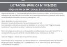 LICITACION PUBLICA N| 013/2022 ADQUISICION DE MATERIALES DE CONSTRUCCION
