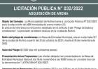 LICITACION PUBLICA N| 032/2022 ADQUISICION DE ARENA