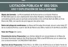 LICITACION PUBLICA 002/2024 USO Y EXPLOTACION DE SALA HISPANO