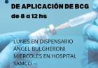 SAMCO RUFINO: CRONOGRAMA DE APLICACION  DE VACUNA BCG