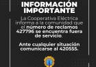 INFORMACION IMPORTANTE- TELEFONO FUERA DE SERVICIO