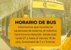 HORARIO DE INVIERNO PARA  EL COLECTIVO