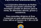 COOPERATIVA ELECTRICA LIMITADA DE RUFINO: VENTA DE COLUMNAS