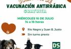 VACUNACION  ANTIRRABICA GRATUITA PARA PERROS Y GATOS