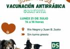 VACUNACION ANTIRRABICA GRATUITA PARA PERROS Y GATOS