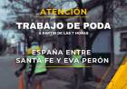 ATENCION: SE SOLICITA NO ESTACIONAR POR TRABAJO DE PODA