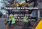 ATENCION: CORTE DE CALLE POR TRABAJOS DE EXTRACCION