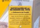 TRAMITE JUSTIFICACION DE LA NO EMISION DE VOTO
