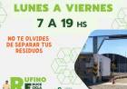 PLANTA DE RECICLADO DE RUFINO: NUEVO HORARIO PLANTA