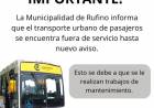 IMPORTANTE: COLECTIVO FUERA DE SERVICIO