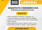 BUSQUEDA LABORAL: ARQUITECTO/ INGENIERO CIVIL