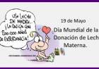 19 DE MAYO: DIA MUNDIAL DE LA DONACION DE LECHE MATERNA