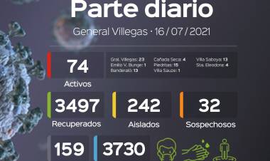 INFORME EPIDEMIOLOGICO DE GRAL. VILLEGAS DEL DÍA 16/7
