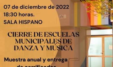 CIERRE DE ESCUELAS MUNICIPALES DE DANZA Y MUSICA