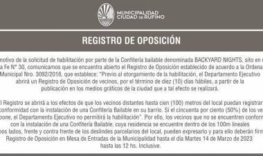 REGISTRO DE OPOSICION