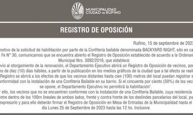 REGISTRO DE OPOSICION