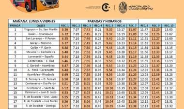 HORARIOS Y PARADAS