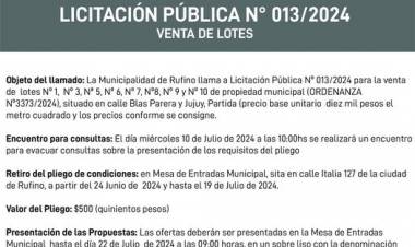 LICITACION PUBLICA N| 013/2024