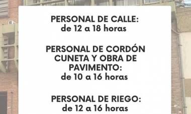 HORARIO PERSONAL DE LA CALLE