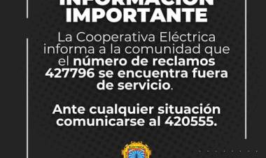INFORMACION IMPORTANTE- TELEFONO FUERA DE SERVICIO