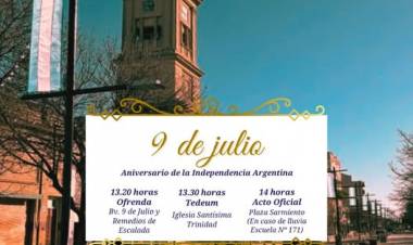 9 DE JULIO: TEDEUM Y ACTO OFICIAL