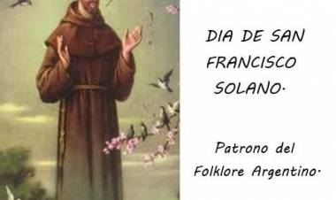 24 DE JULIO: DIA DE SAN FRANCISCO SOLANO PATRONO DEL FOLKLORE ARGENTINO
