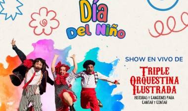 TRIPLE ORQUESTINA  ILUSTRADA EN EL DIA DEL NIÑO