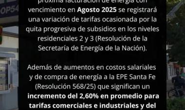 CELR: AUMENTO DE TARIFA ELECTRICA