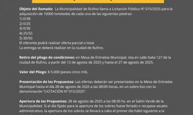 LICITACION PUBLICA N° 15/2025
