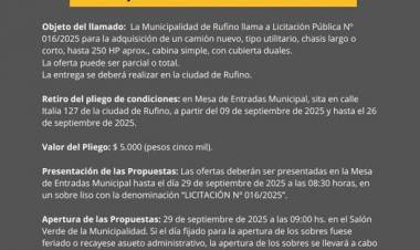 LICITACION PUBLICA N° 016/2025