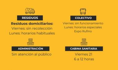 SERVICIOS PARA EL FIN DE SEMANA LARGO 