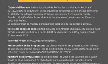 LICITACION PUBLICA N° 021/2025
