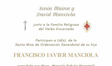 MAÑANA SERA ORDENADO SACERDOTE FRANCISCO JAVIER MANCIOLA