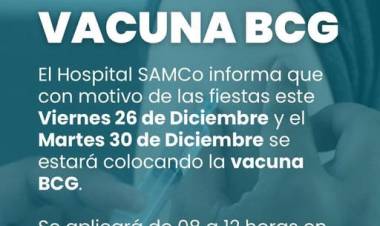 HOSPITAL SAMCO: VACUNA BCG RECIEN NACIDO