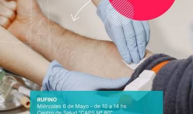SAMCO RUFINO: COLECTA DE SANGRE EN RUFINO