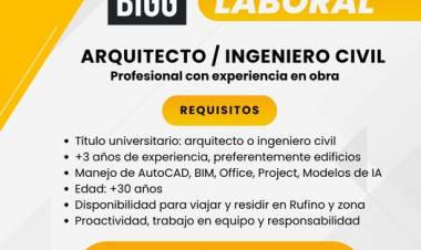 BUSQUEDA LABORAL: ARQUITECTO/ INGENIERO CIVIL