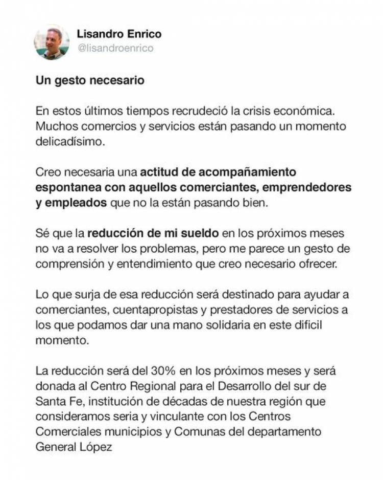 SENADOR ENRICO- UN GESTO NECESARIO