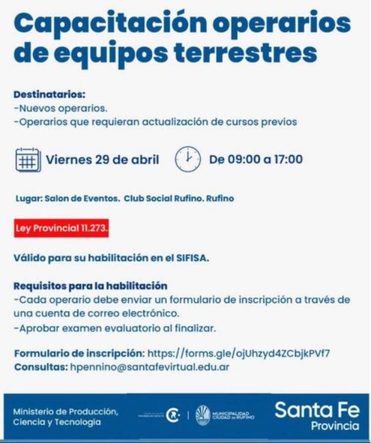 CAPACITACION PARA OPERARIOS DE EQUIPOS TERRESTRES
