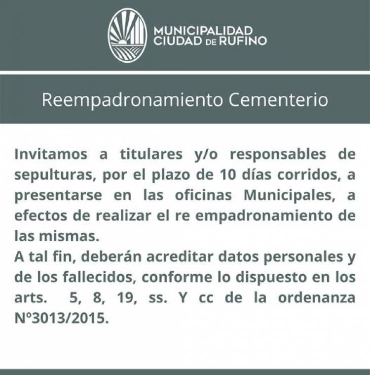 REEMPADRONAMIENTO CEMENTERIO