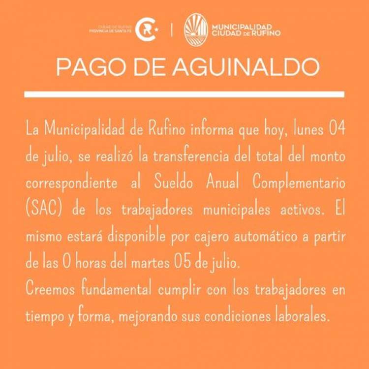 PAGO AGUINALDO