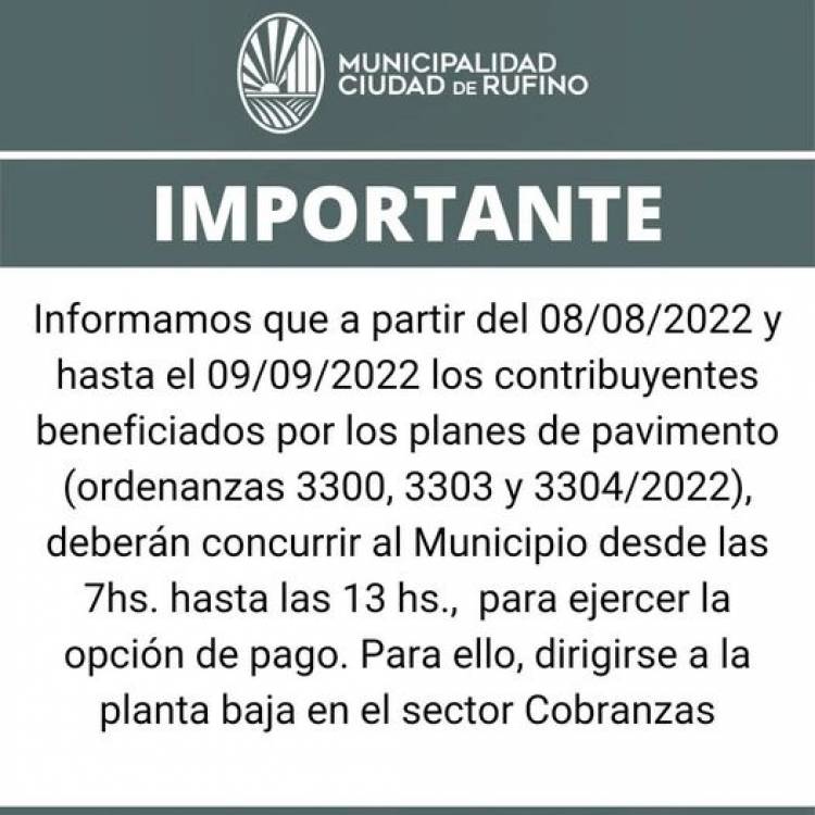 AVISO IMPORTANTE