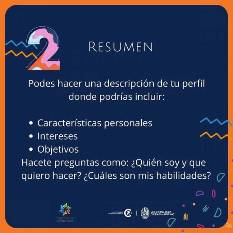 LA DIRECCION DE JUVENTUDES TE ACOMPAÑA A REALIZAR TU CV