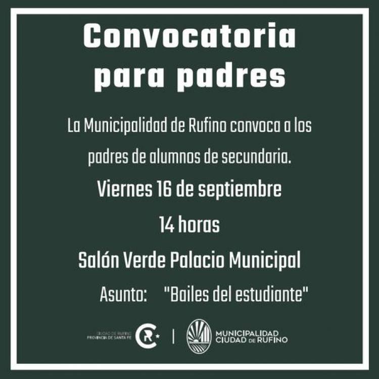 CONVOCATORIA PARA PADRES