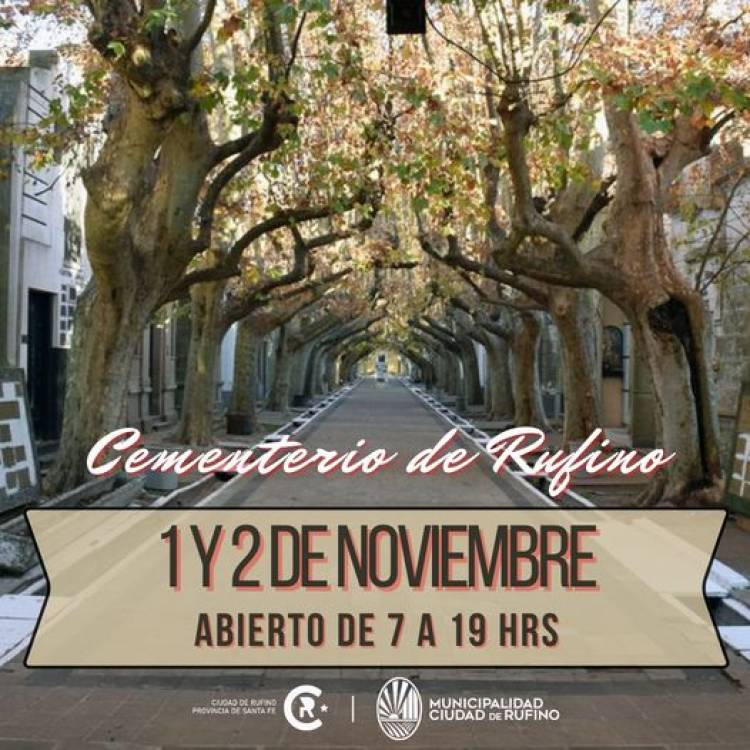 HORARIO CEMENTERIO DIAS 1 Y 2 DE NOVIEMBRE