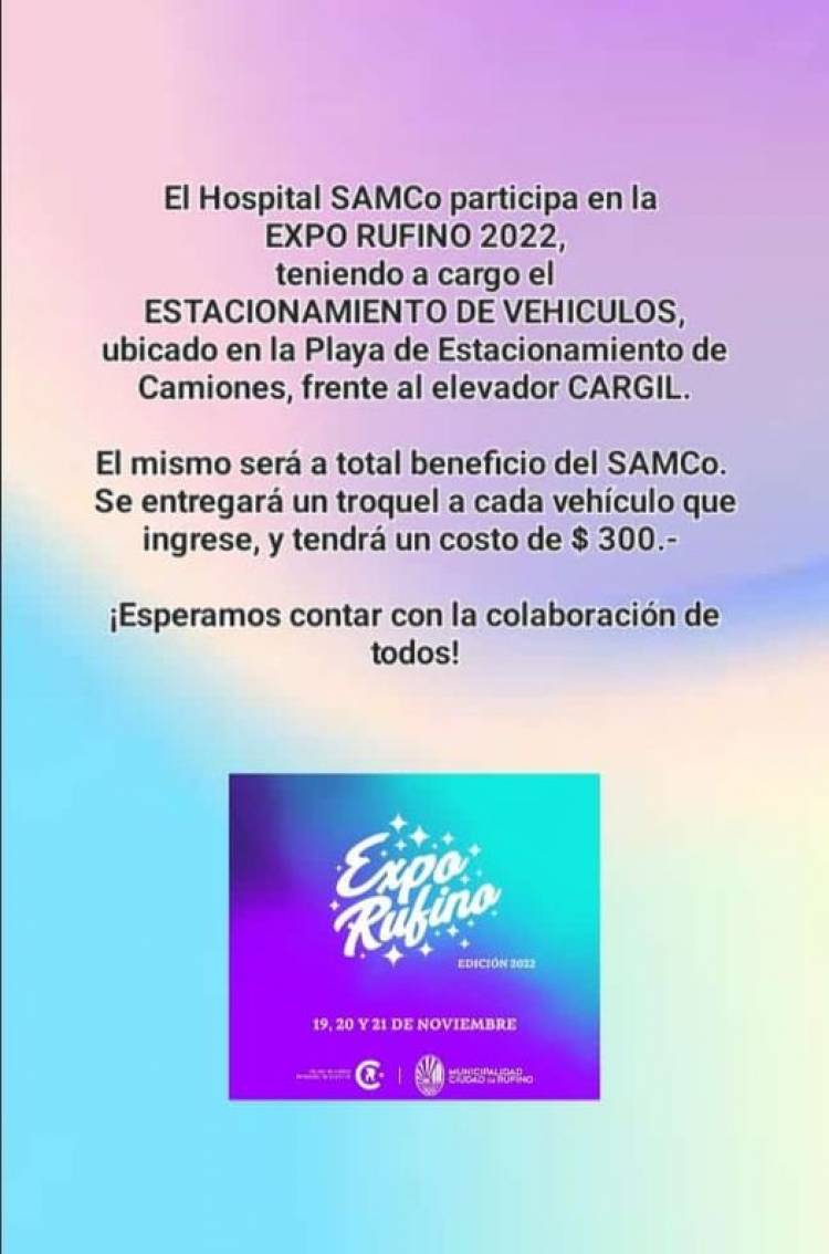 EL HOSPITAL SAMCO EN LA EXPO RUFINO 2022