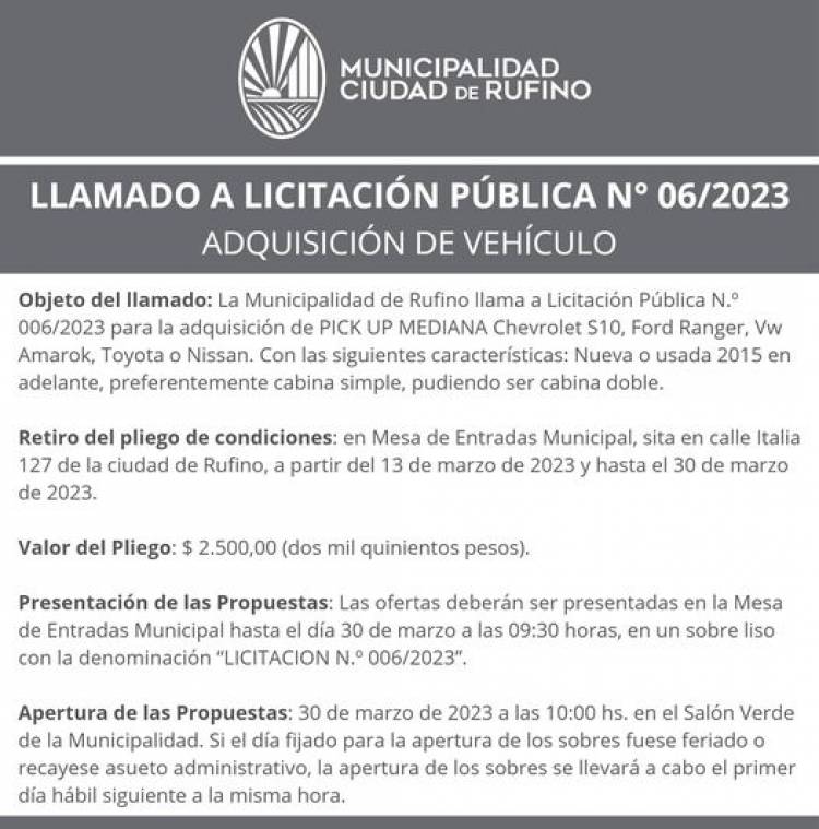 LICITA PUBLICA N° 006/2023