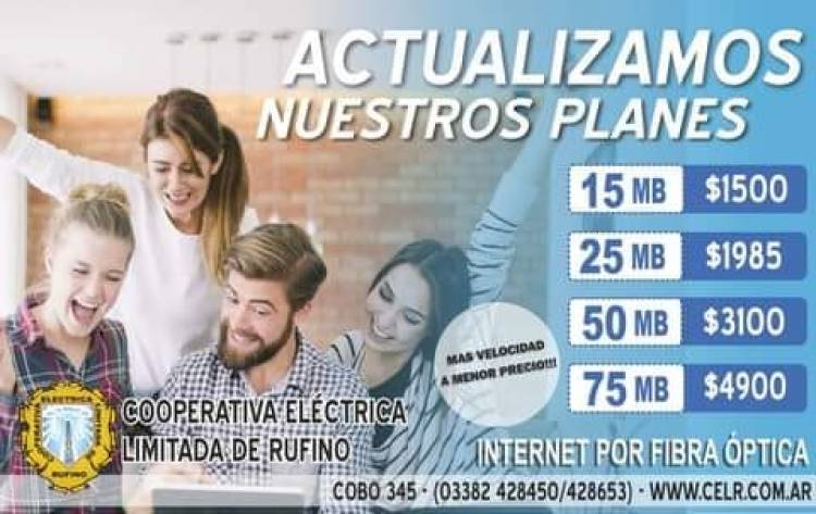 COOPERATIVA ELECTRICA LIMITADA DE RUFINO: ACTUALIZACION PLANES