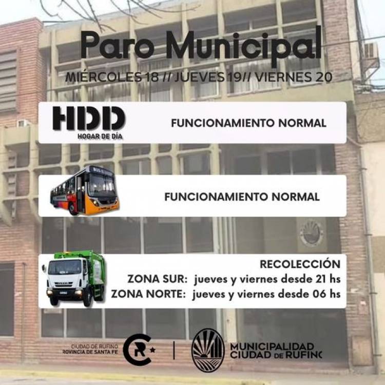 LA MUNICIPALIDAD DE RUFINO INFORMA: